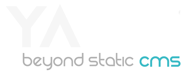 Logo de la phrase 'YAMA beyond static CMS'